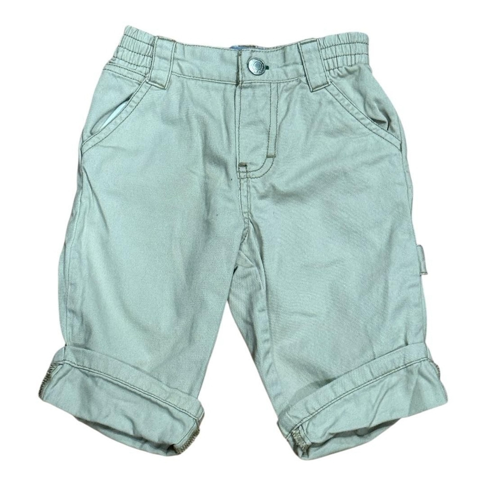Tommy Hilfiger Pants Infant 3-6 Months Khaki Roll Cuff Elastic Waist Logo Chino
